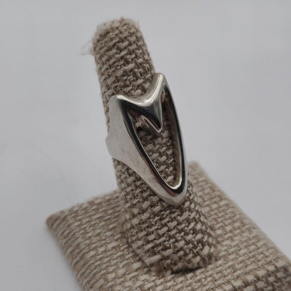 Size 6.75 Sterling Silver Thick Abstract Heart Heavy Ring A3482 - Picture 2 of 9